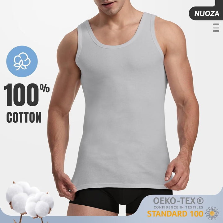 NUOZA 3/5er Pack Unterhemd Herren Tank Top Viele Farben 100% Hochwertige Baumwolle Schrumpft Nicht V