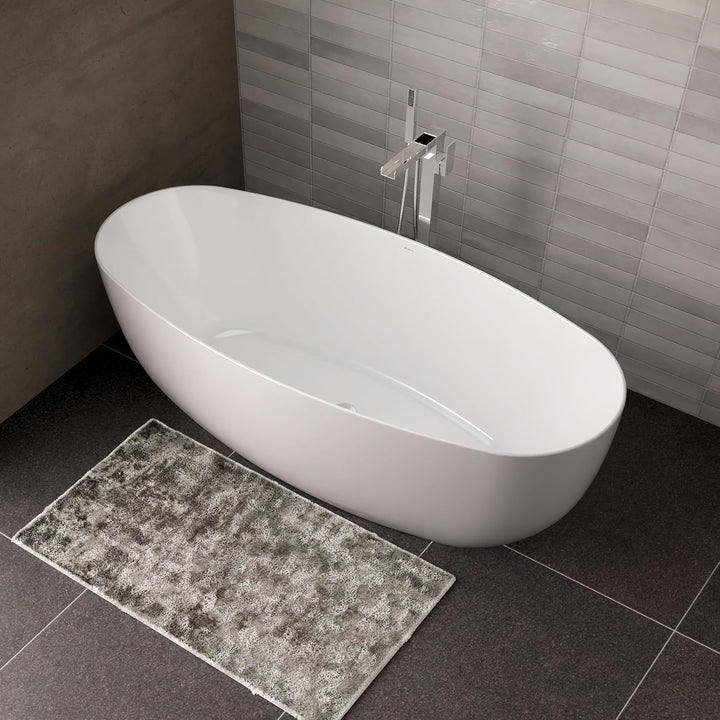 BERNSTEIN Freistehende Badewanne BELAQUA Acryl Weiss glänzend - 170 x 80x 58 cm - 5 Jahre Garantie -