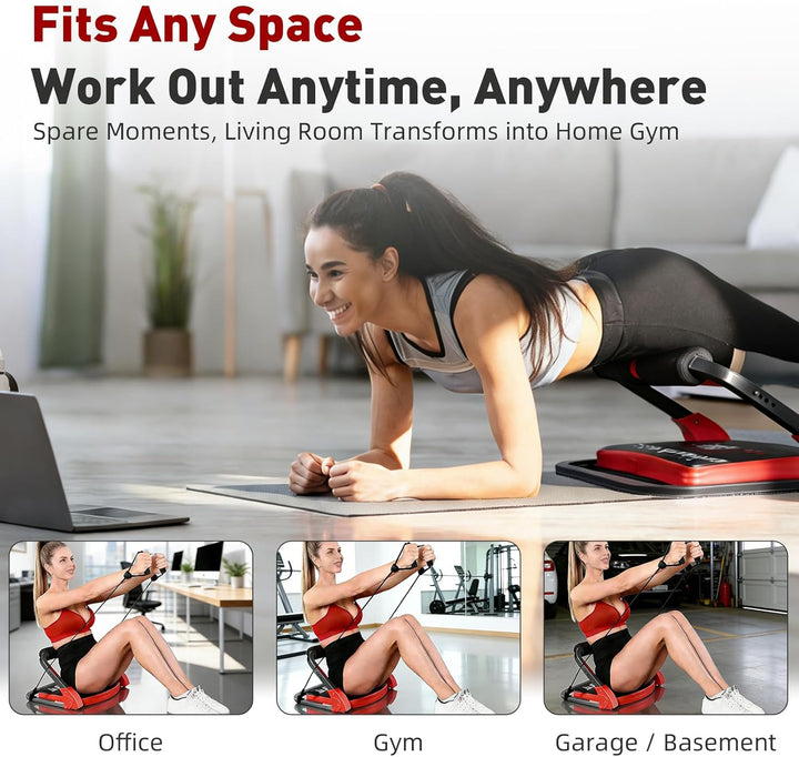 Core Bauchtrainer für Zuhause, Klappbarer Bauchroller Bauchmuskeltrainer Fitnessgeräte für Zuhause,