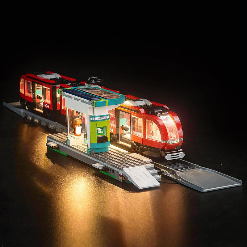 LocoLee Licht Kompatibel mit Lego City 60423 Strassenbahn mit Haltestelle, Nur Lichter Set - Kein Mo