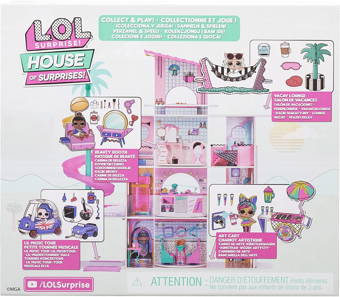 L.O.L. Surprise! OMG House of Surprises Playset - Vacay Lounge - 7,6 cm grosse Puppe Leading Baby un