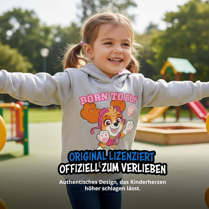 United Labels Paw Patrol Hoodie für Mädchen - Skye Born to Fly Kinder Kapuzenpullover Pullover mit K