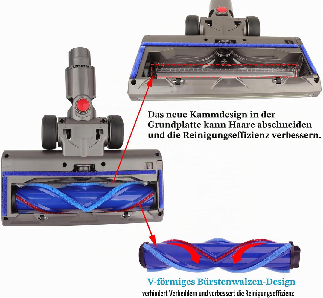 Ersatz-Motorkopf-Aufsatz für Dyson V6, DC58, DC59, DC61, DC62, DC74 Akku-Staubsauger, V-förmiger Tur