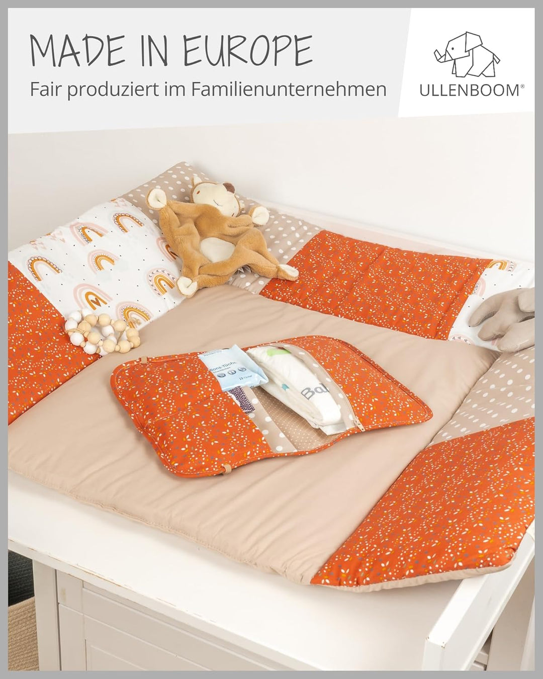 ULLENBOOM ® Windeltasche für unterwegs (Made in EU) - Wickeltasche für bis zu 3 Windeln, Feuchttüche