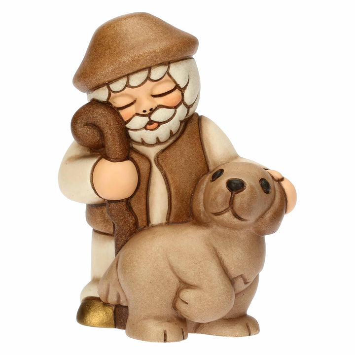 Thun - Hirte mit Hund - Keramik - Kollektion Klassische Krippe - 5,8 x 4,8 x 7,9 cm
