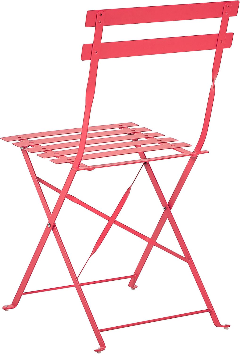 Modernes Balkonset Tisch mit 2 Stühlen aus Stahl rot Fiori