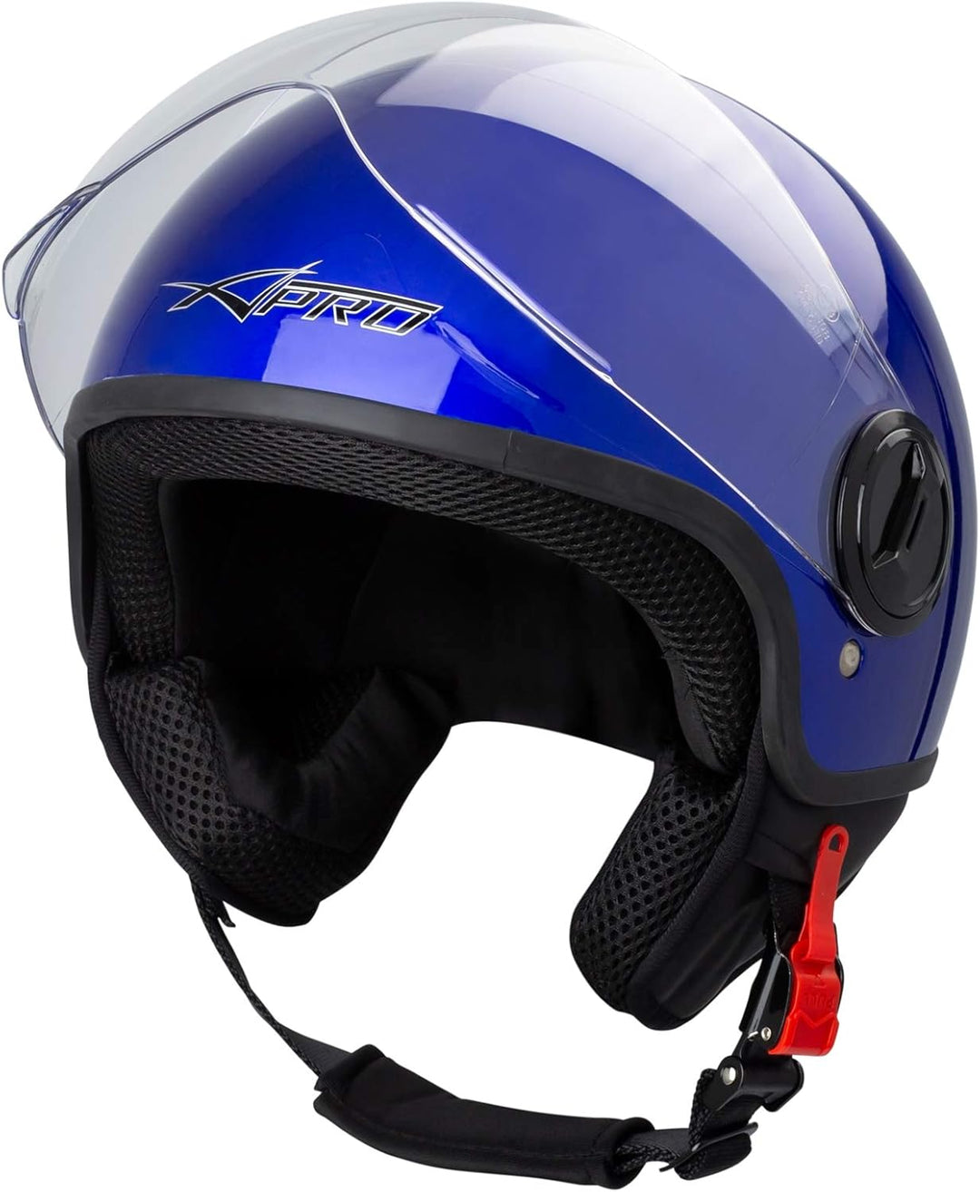 Motorradhelm Motorrad Roller Jet Helm Demi Avio Viser Homologiert SonicMoto 57 Blau, 57 Blau