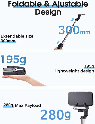 hohem iSteady Q Gimbal Smartphone Stabilisator Single Achsen, 4-in-1 Selfie Stick Stativ, Bluetooth