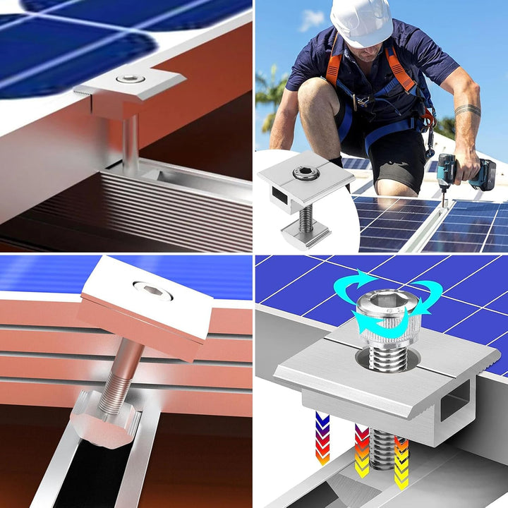 Solarmodul Halterung,Alu Befestigungssystem Trapezblech PV Befestigungsschiene, Solarpanel Halter fl