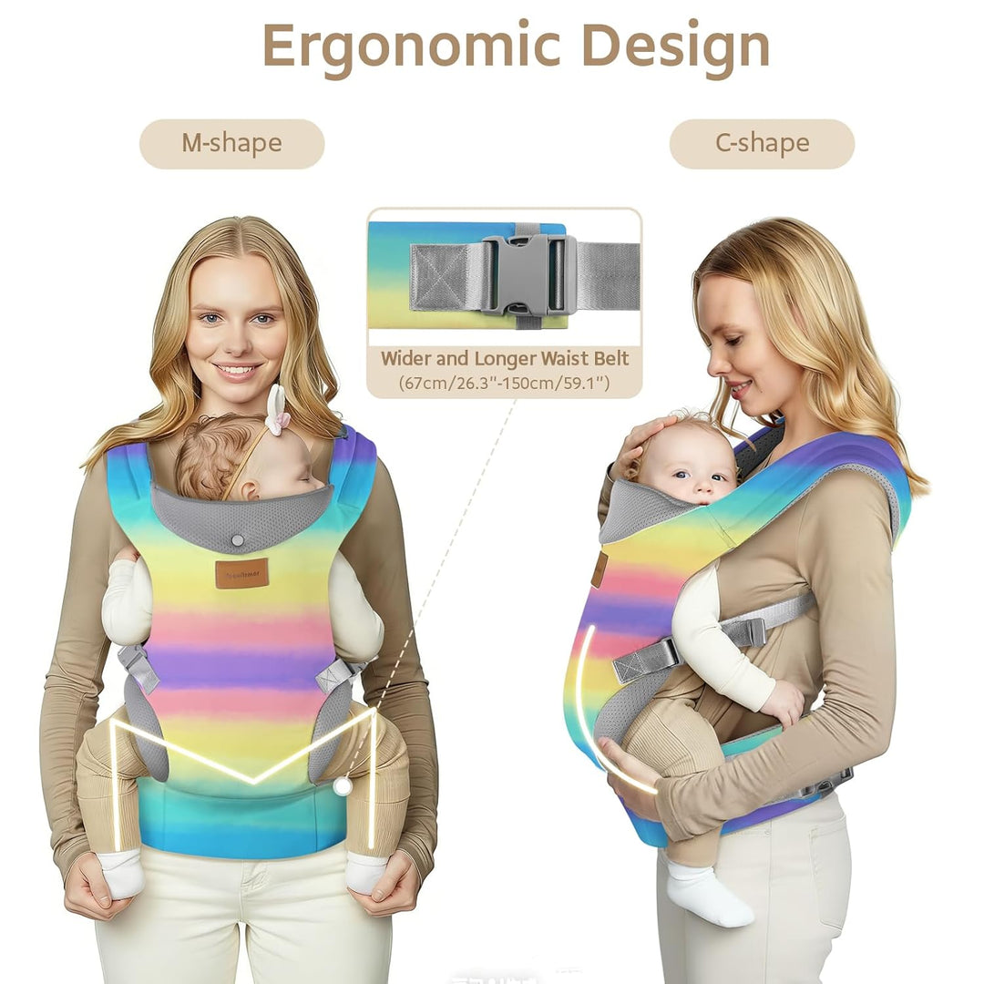 Babytrage Neugeborene ab Geburt,Ergonomische Gemütlich und leichtgewichtig Baby tragetuch mit Nacken