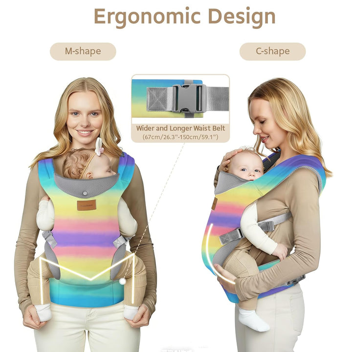 Babytrage Neugeborene ab Geburt,Ergonomische Gemütlich und leichtgewichtig Baby tragetuch mit Nacken