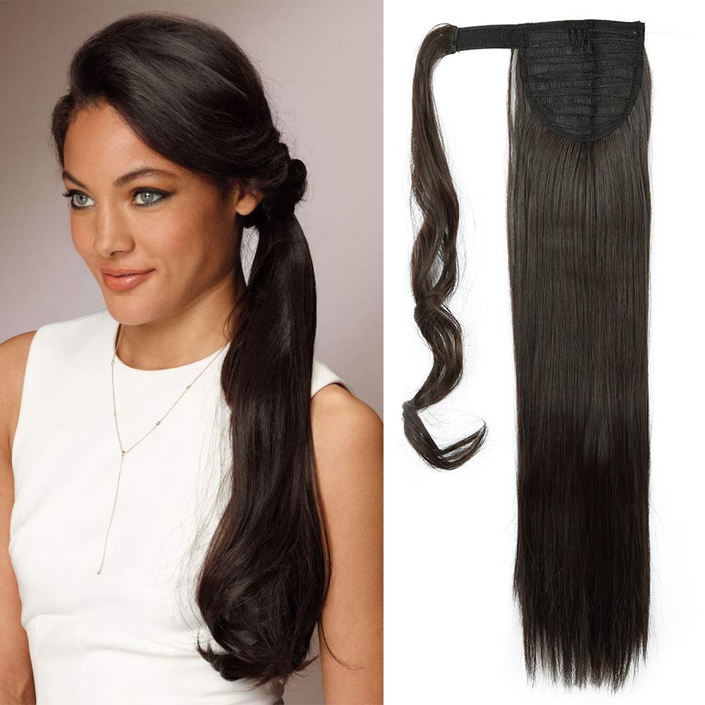 SEGO Pferdeschwanz Haarteil Zopf Clip in Ponytail Haarverlängerung Extension Hair Piece Wrap on wie