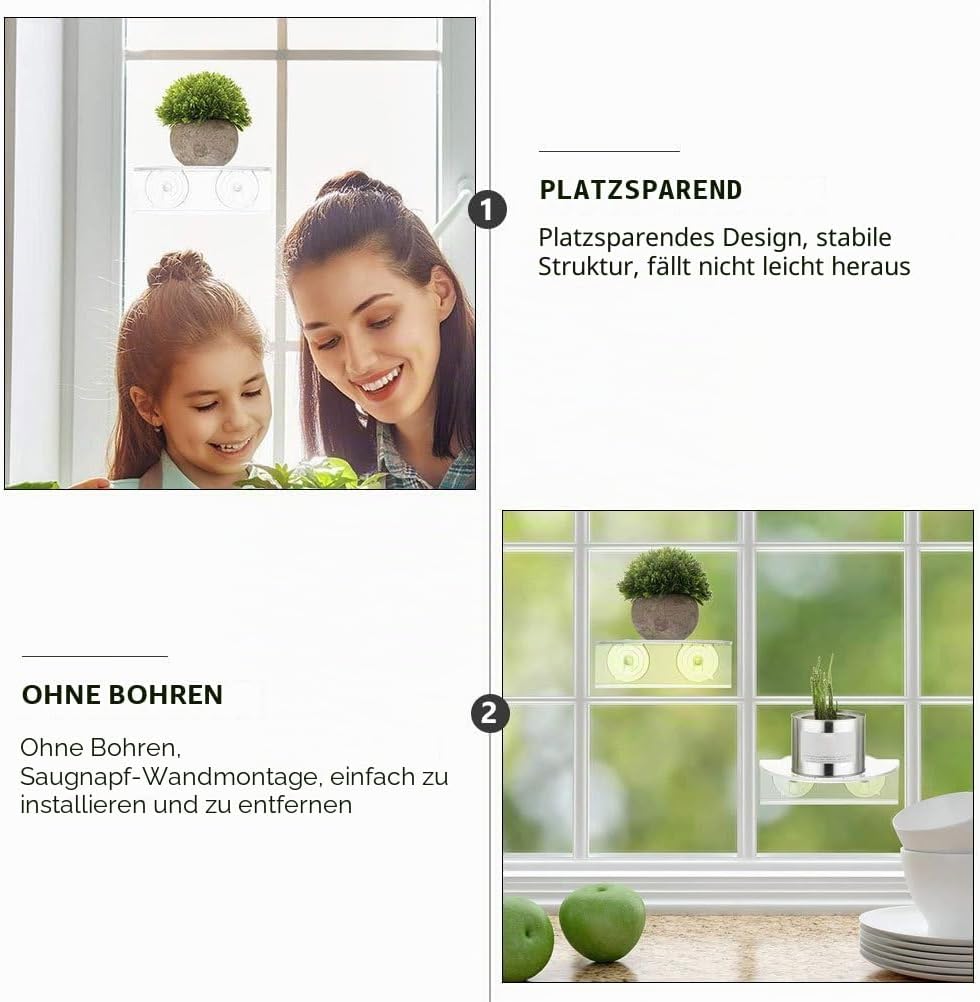 Toddmomy Acryl Blumenregal Mit Saugnäpfen Vielseitiger Pflanzenhalter Für Fenster Bücher Und Für Inn