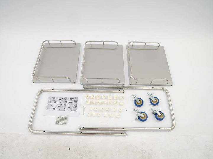 3 Tabletts Rollen Servierwagen pro EbeneTragkraft 25kg 50x40x86cm