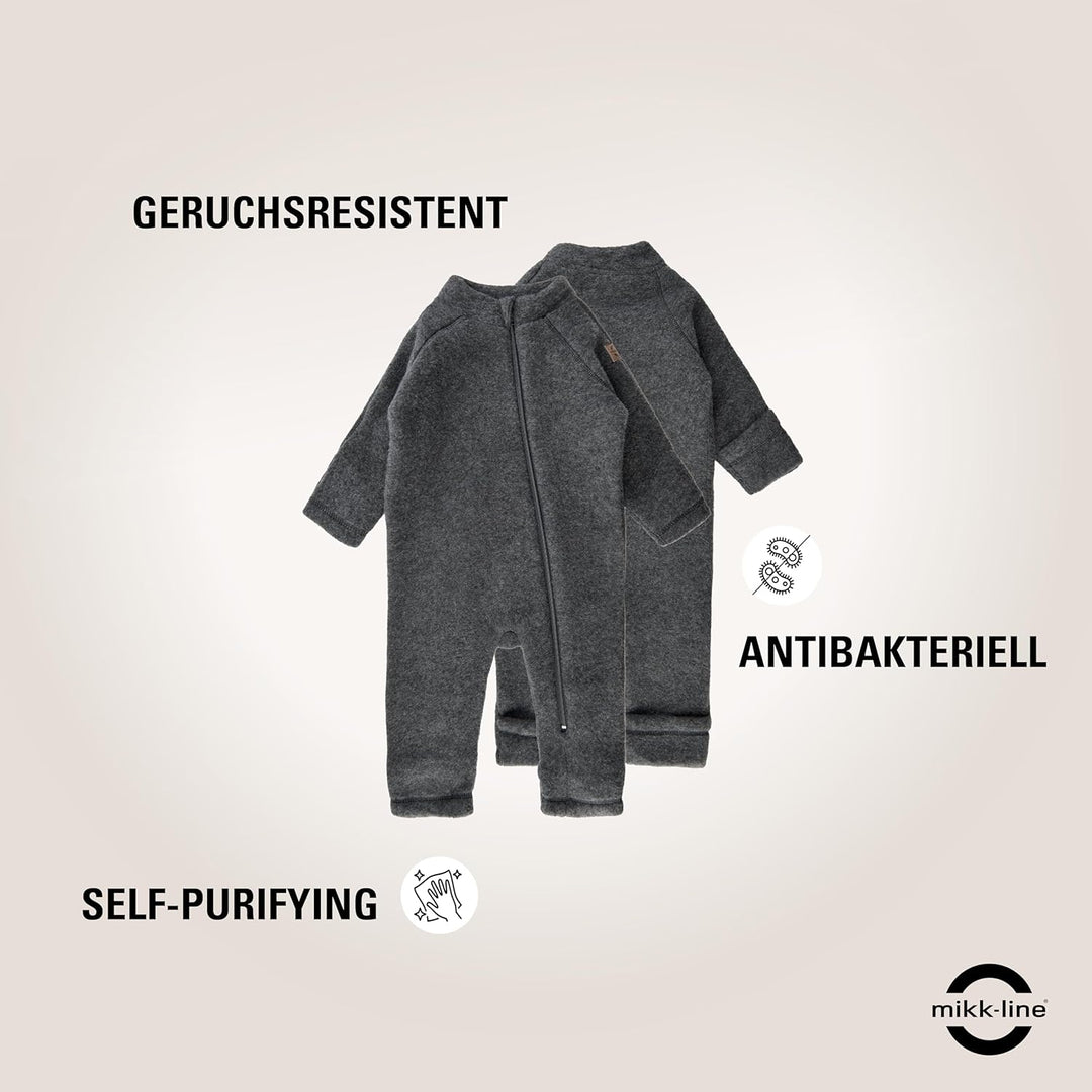 Mikk-line WALKOVERALL | Wollwalk Overall Baby | Baby Schlafanzug Aus Wolle Für Baby Und Kleinkind |