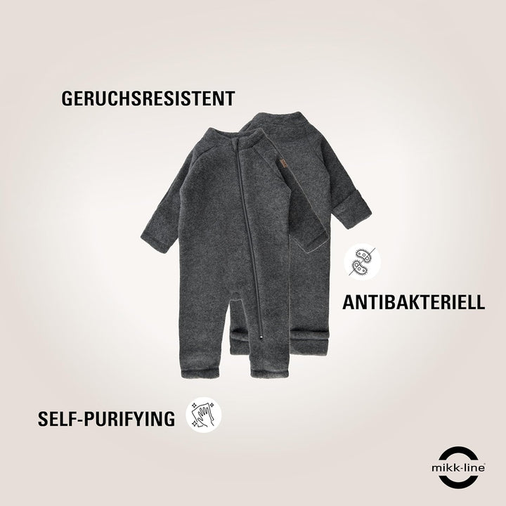 Mikk-line WALKOVERALL | Wollwalk Overall Baby | Baby Schlafanzug Aus Wolle Für Baby Und Kleinkind |