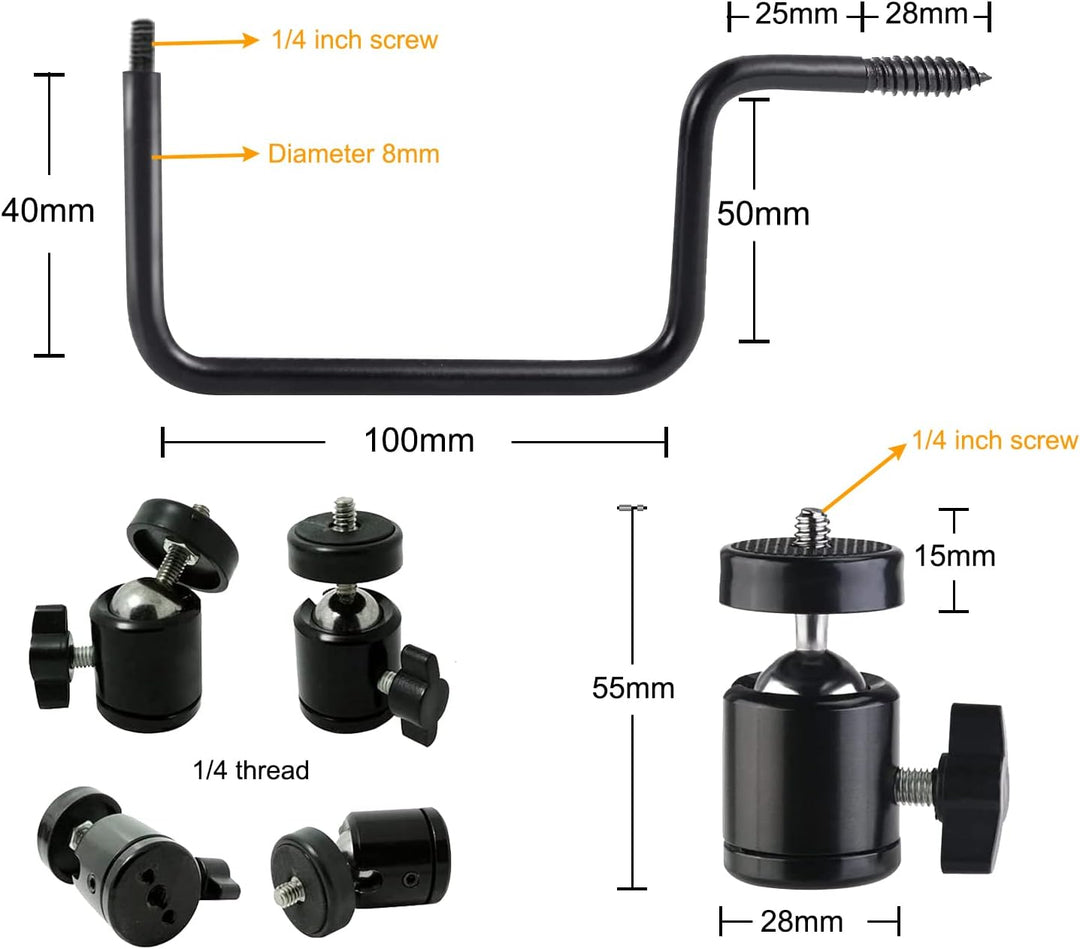 Folgtek 2-TLG. Wildkamera Halterung, Haltbare Baumhalterung Baumspiess 360° Verstellbar Universal Ge