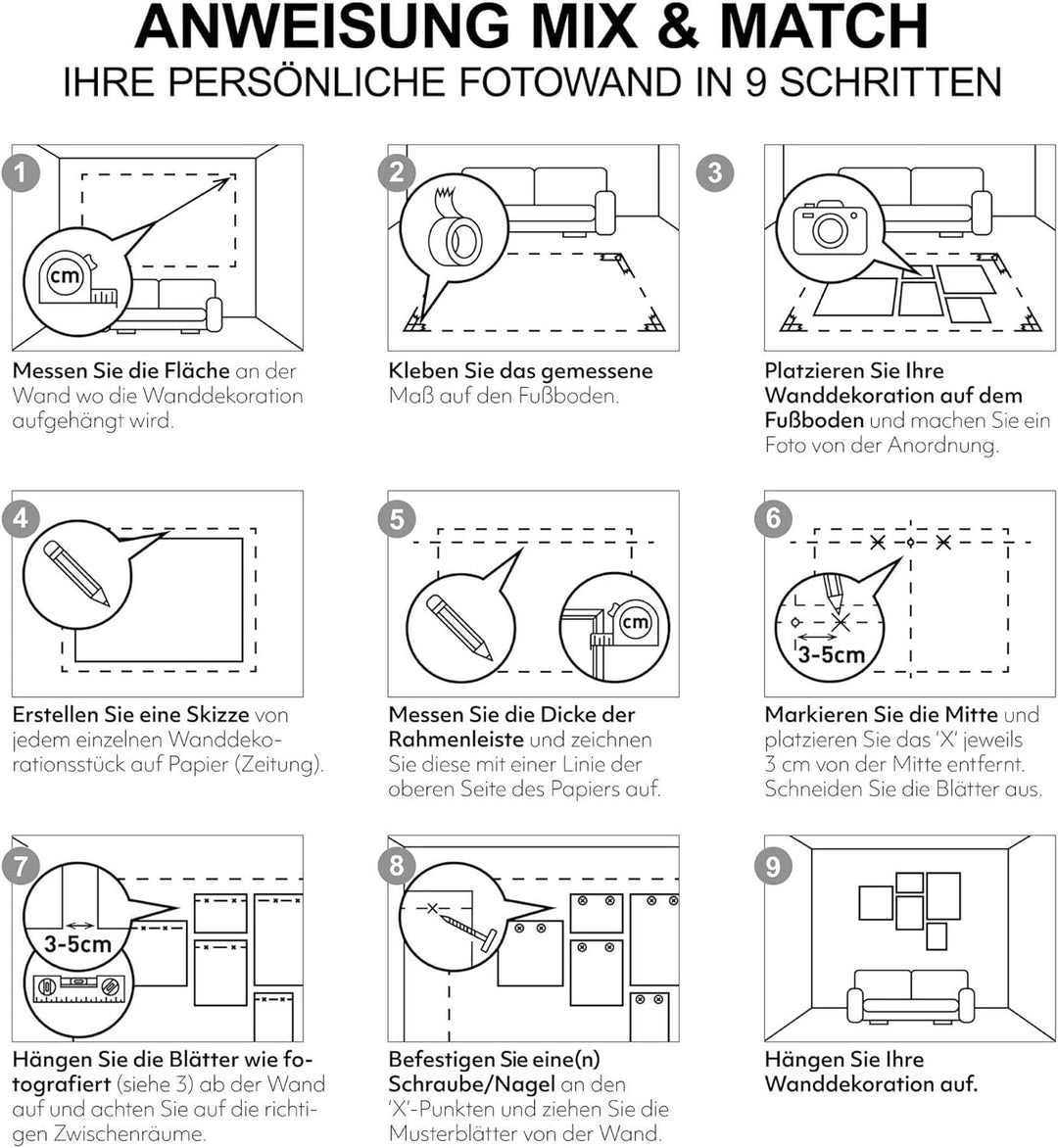 REINDERS Bilder Set, Frau, Schlafzimmer, Poster, Wanddeko, Room Decor, MDF, Schwarz-Weiss, 3-er Set