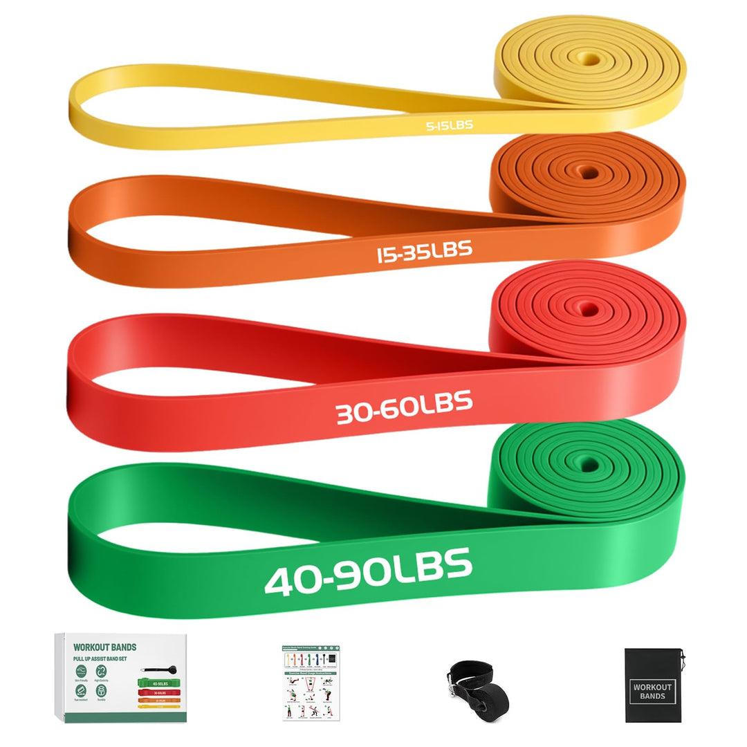 Resistance Bands Set,Fitnessbänder Widerstandsbänder 4er Set Mit Türanker Tragetasche,Gymnastikband