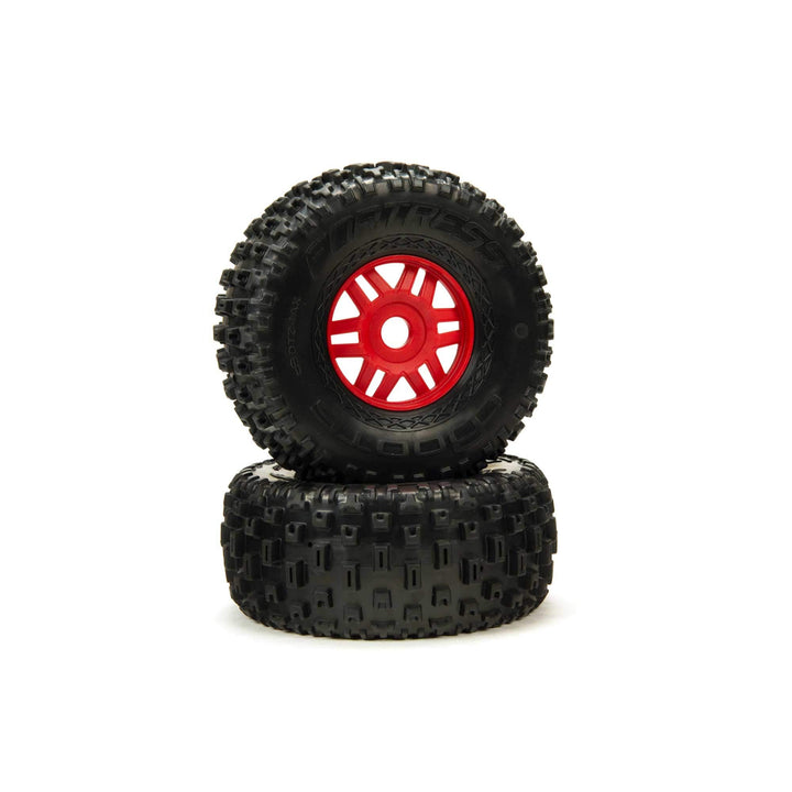 1/8 DBoots Fortress Vorder/Hinten 2.4/3.3 vormontierte Reifen, 17mm Hex, Rot (2)