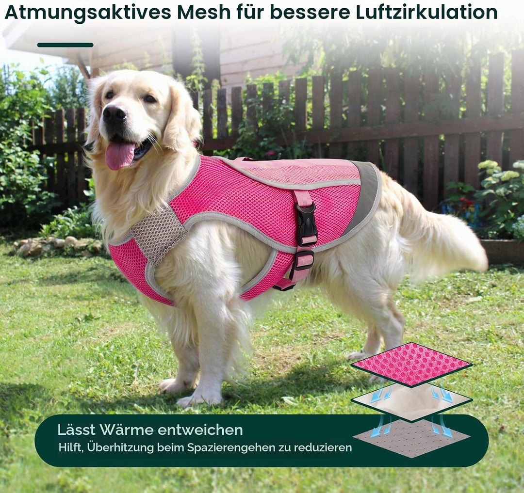 Kuoser Kühlmantel Hund, Kühlweste für Hunde mit Verstellbarer Brustschnalle &amp; D-Ring, Atmungsaktive