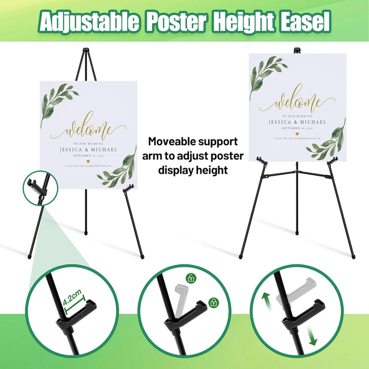 Staffelei – Faltbare Metall Staffelei, Verstellbare Bodenstaffelei mit Sofort Stativ – Leinwandständ