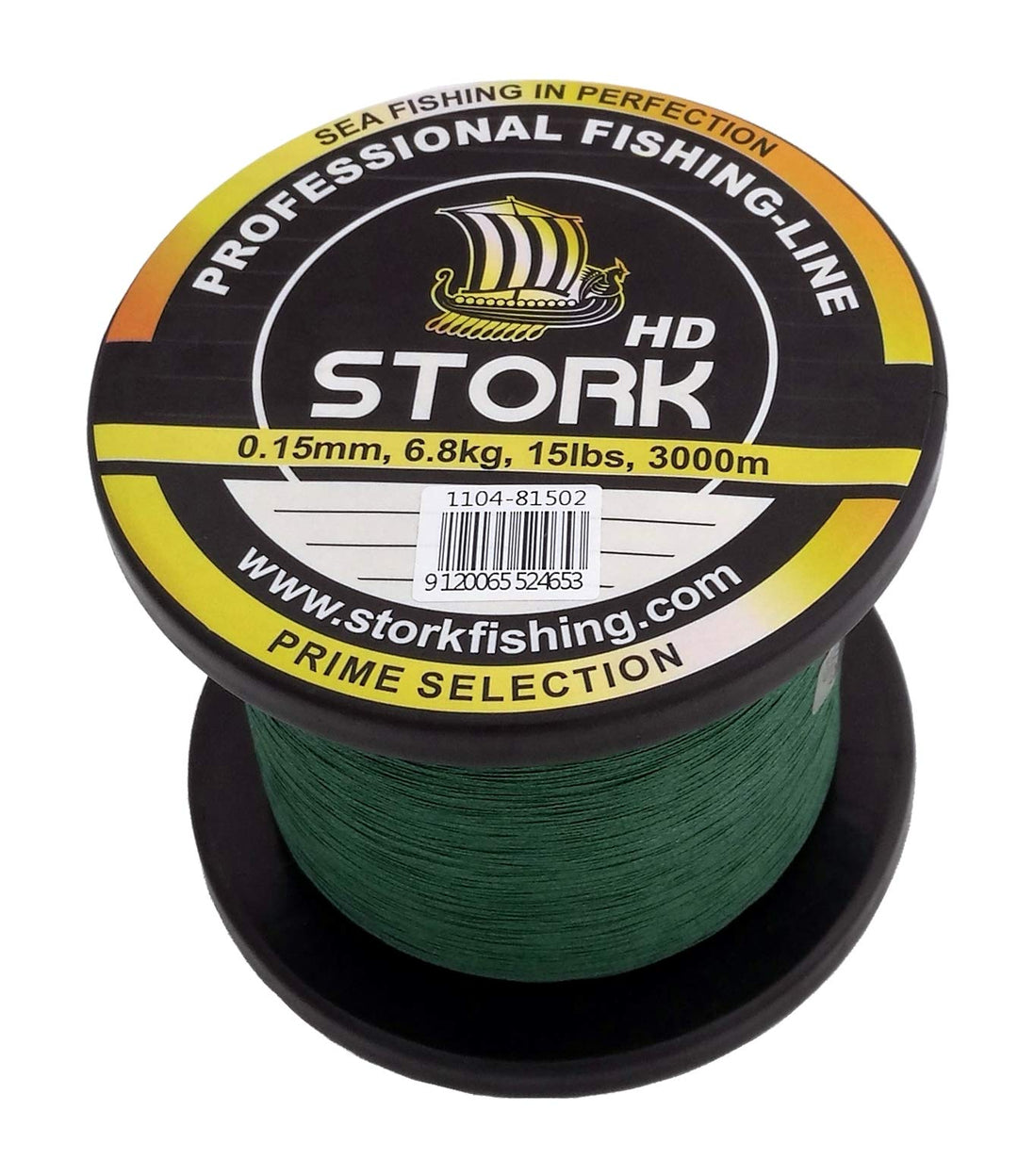 Stork HD, 4-Fach geflochtene Angelschnur 3000m Moosgrün 20 lbs / 9,1 kg / 0,19 mm, Moosgrün 20 lbs /