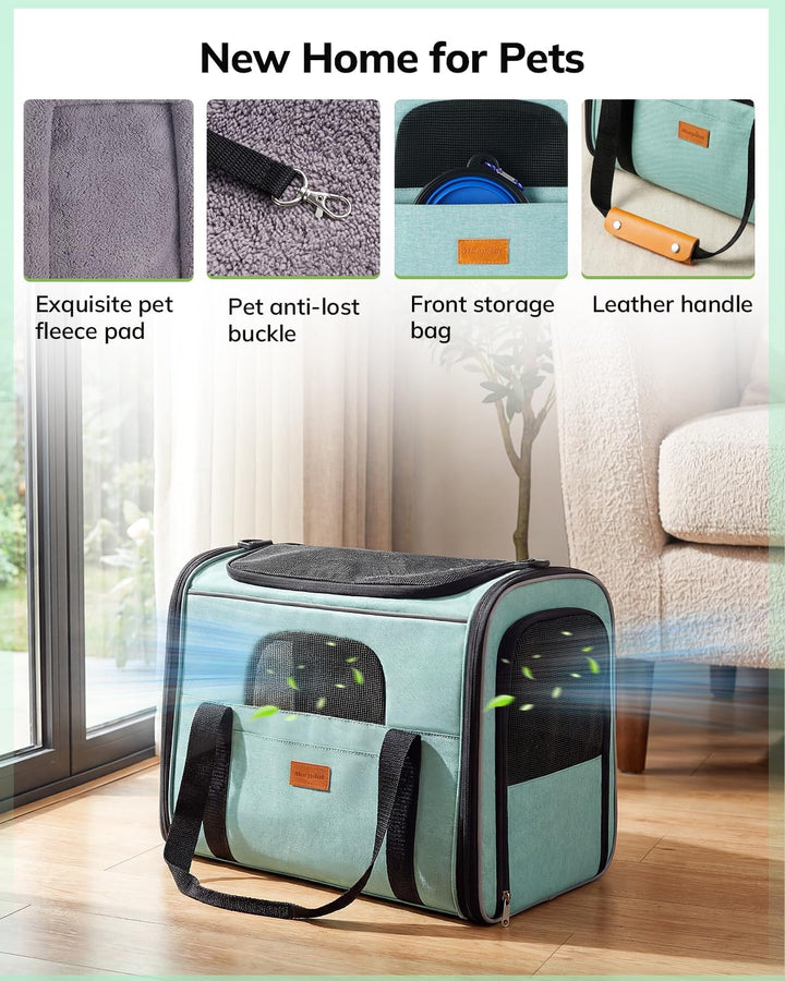 Morpilot Katzentransportbox für grosse Katzen und Welpen Katzenbox Hundetasche mit Sicherheit Reissv