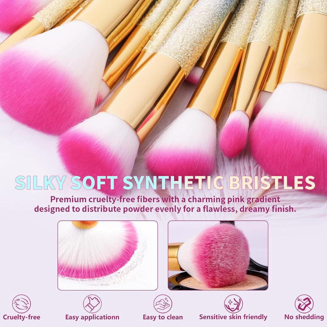 Docolor Makeup Pinsel 16 Pcs Makeup Pinsel Set Premium Synthetische Pulver Stiftung Kontur erröten C