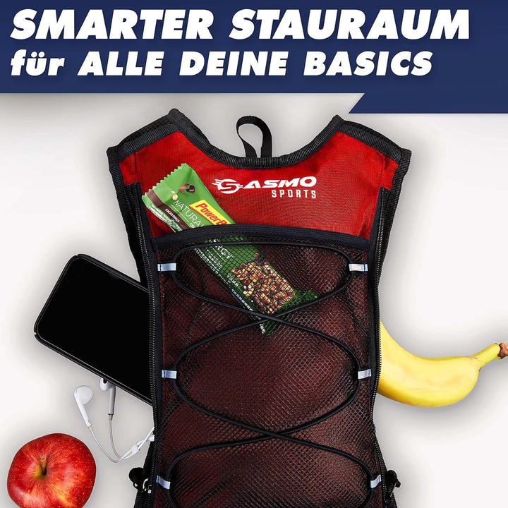 SASMO® Laufrucksack &amp; Trailrunning Rucksack - Ultraleicht - 6L / 300g | isoliertes Thermofach | Lauf