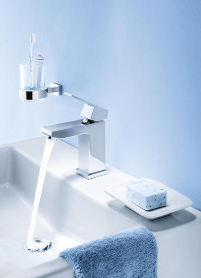 GROHE Eurocube | Badarmatur - Waschtischarmatur | EcoJoy WASSERSPARFUNKTION, glatter Körper | chrom