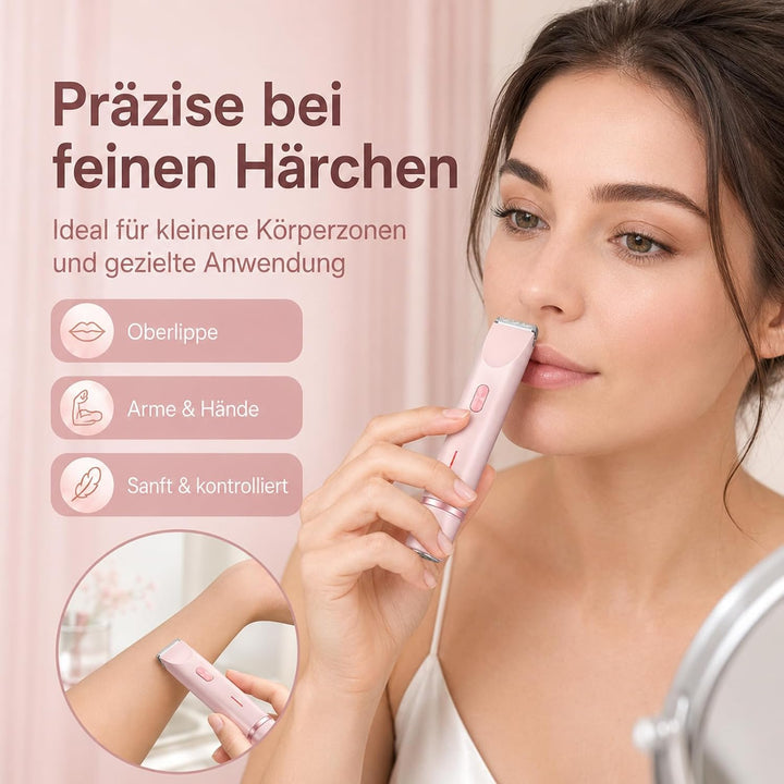 Aluvea Smooth Trim, Aluvea Smooth Trim Rasierer, 5-in-1 Damen Rasierer, Sanfte Haarentfernung für Gl