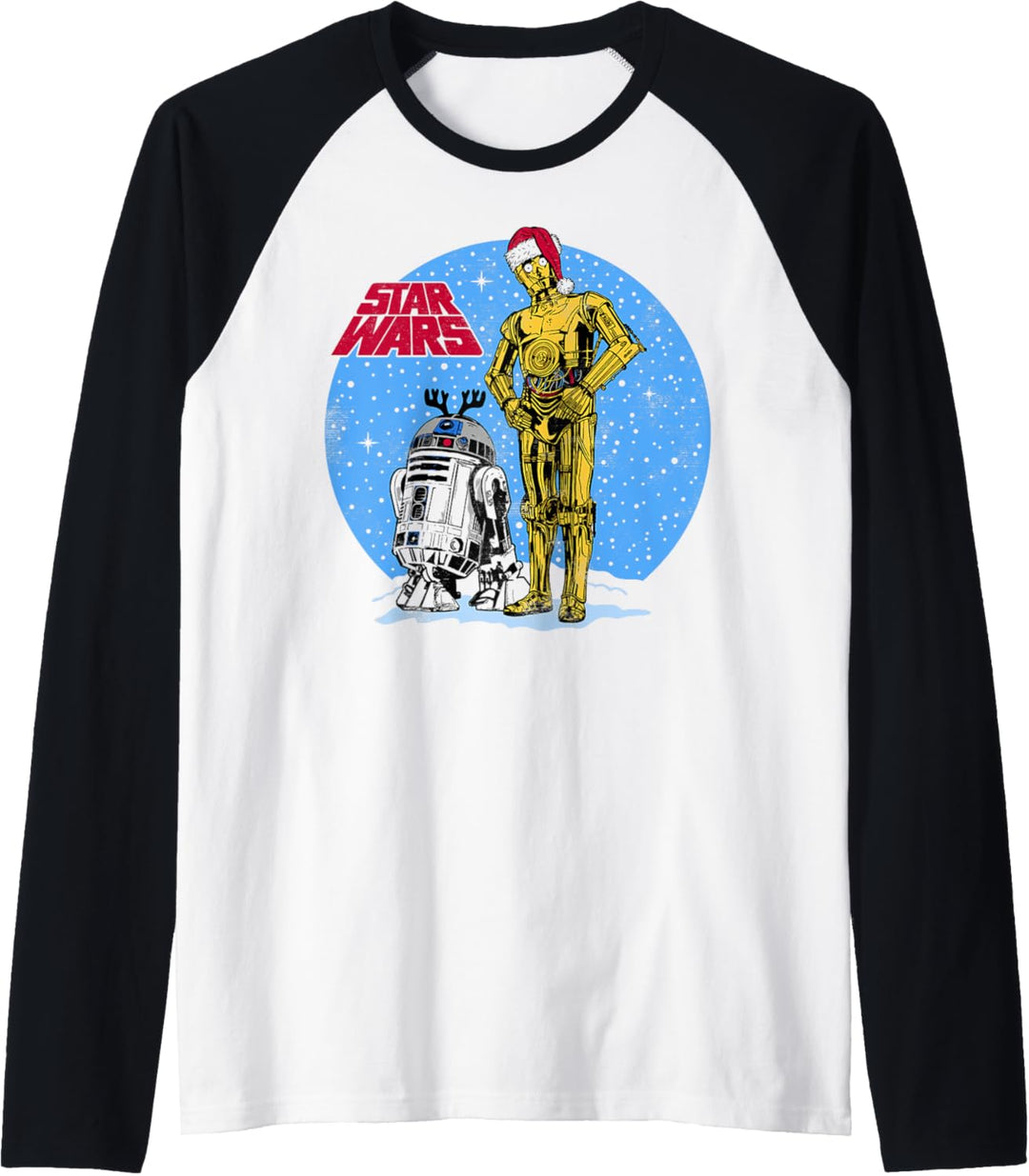 Star Wars R2-D2 & C-3PO Snowy Christmas Portrait Raglan