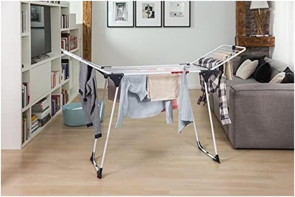Vileda King Wäscheständer, 20 m Trockenleinenlänge, Kleinteilehalterung, 2.7 kg, 2.7 kg Grau