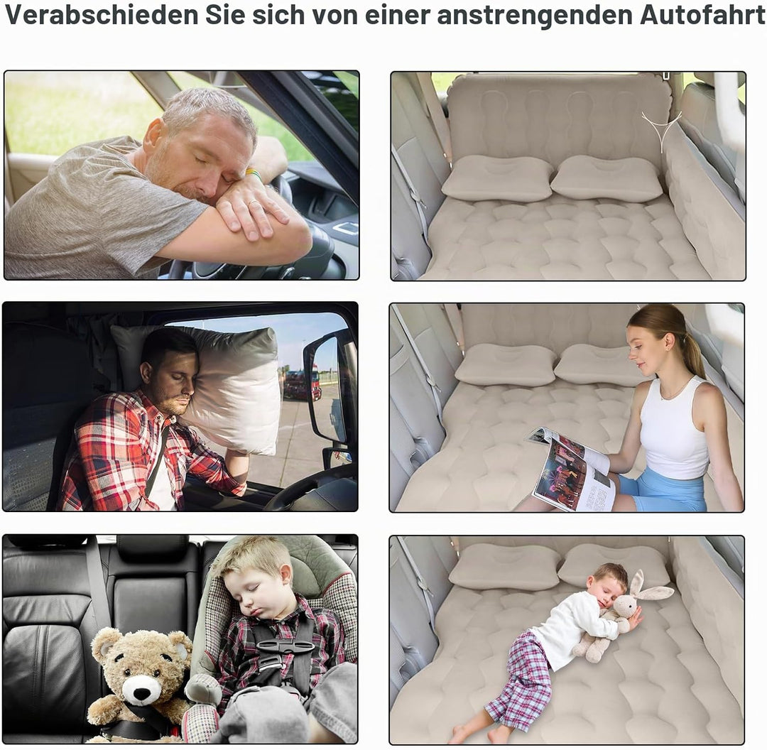 Auto Matratze, Auto Luftmatratze,Ausgestattet mit Zwei Kissen und Einer aufblasbaren Pumpe, geeignet