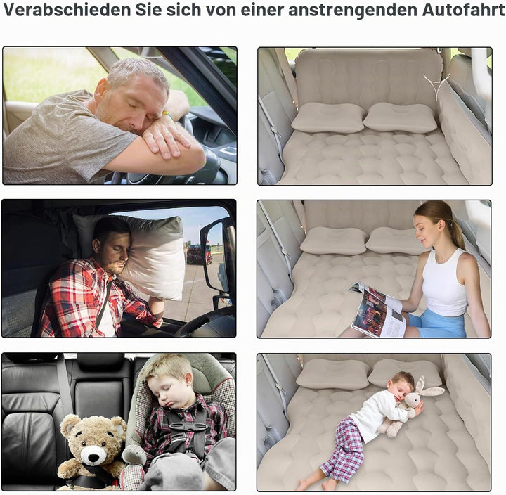 Auto Matratze, Auto Luftmatratze,Ausgestattet mit Zwei Kissen und Einer aufblasbaren Pumpe, geeignet