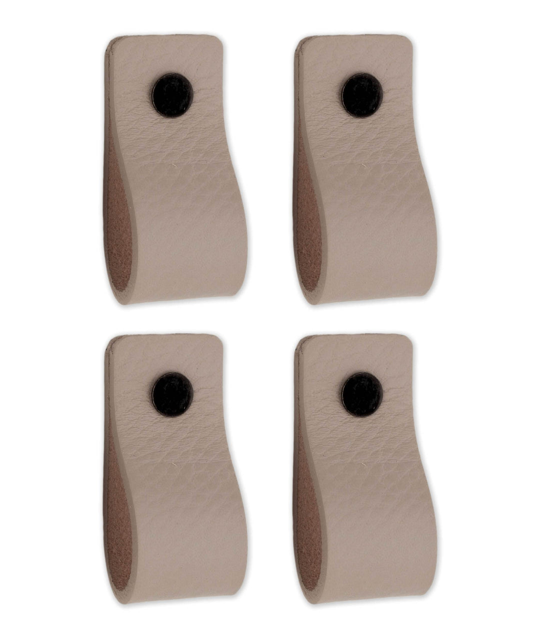 Brute Strength - Ledergriffe für Möbel - Hellgrau - 4 Stück - 12,5 x 2,5 cm - Schrankgriff, Türgriff