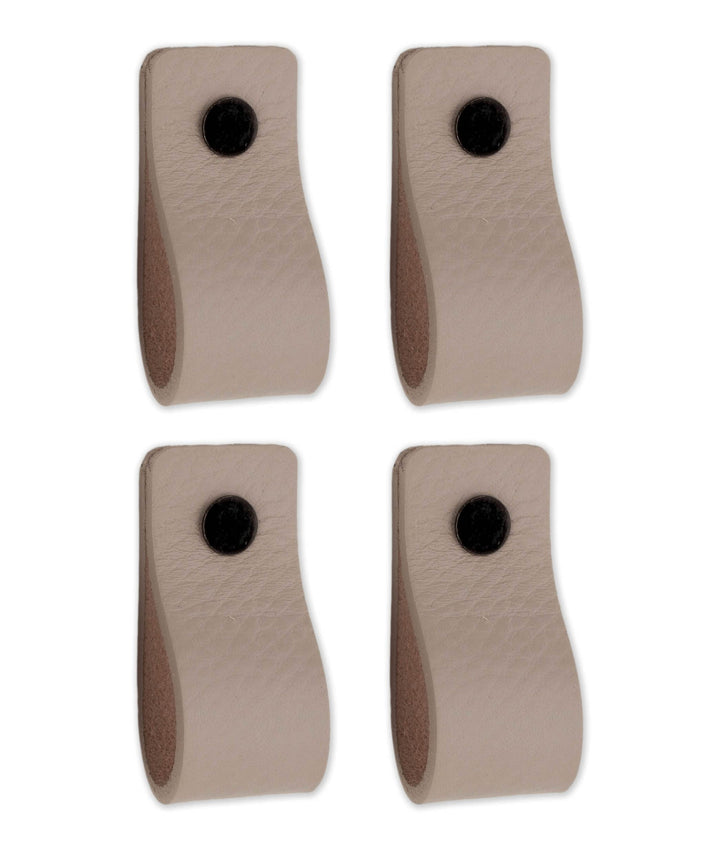 Brute Strength - Ledergriffe für Möbel - Hellgrau - 4 Stück - 12,5 x 2,5 cm - Schrankgriff, Türgriff