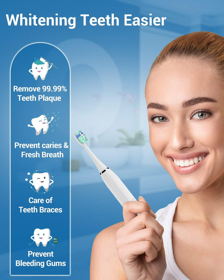 Elektrische Zahnbürste Schallzahnbürste für Erwachsene - Whitening Zahnbürsten Elektrisch mit Reisee