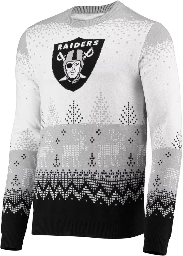 FOCO NFL Ugly Sweater Xmas Strick Pullover Las Vegas Raiders L Weiss, L Weiss