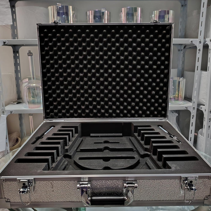 432 Hz Handständer, Quarzkristall-Klangharfe + Kristallhammer und Box aus Aluminiumlegierung