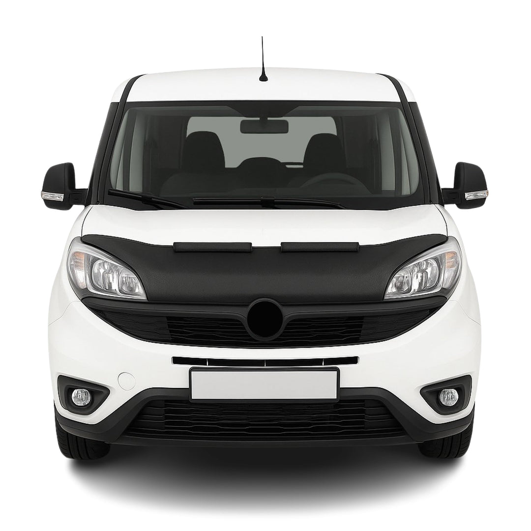 OMAC Haubenbra Steinschlagschutz Bonnet Bra kompatibel mit FIAT Doblo 2015-2024 Schwarz Halb Schwarz