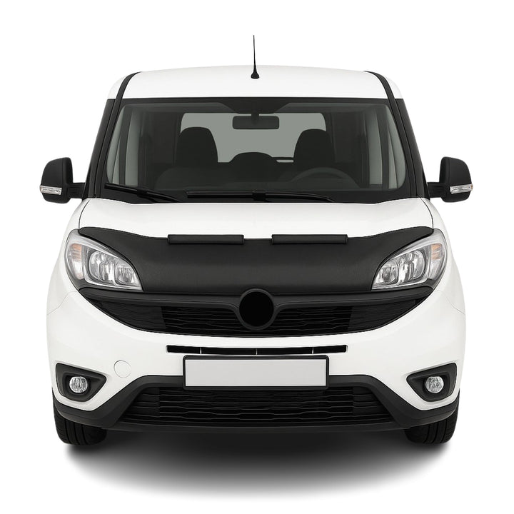OMAC Haubenbra Steinschlagschutz Bonnet Bra kompatibel mit FIAT Doblo 2015-2024 Schwarz Halb Schwarz