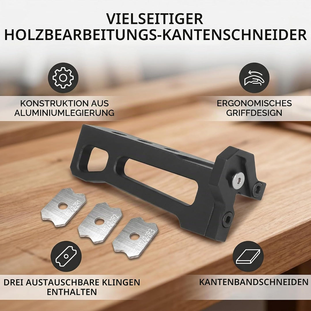 Holzbearbeitungs-Kantenschneider mit 3 Klingen, Aluminium-Banding, Bogentrimmen, Manuelles Hobelmess