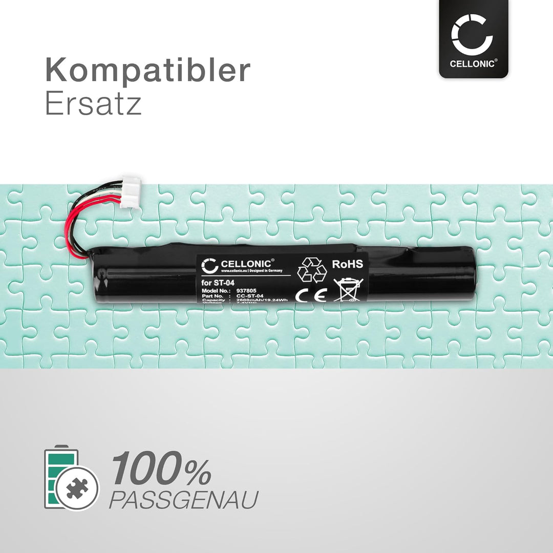 CELLONIC, Lautsprecherakku kompatibel mit Sony SRS-X55, SRS-X77 (2600mAh, 7.4V) Ersatzakku ST-04 1x