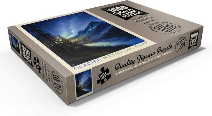 Glacier National Park: Starlight, Vintage Poster - Premium 1000 Teile Puzzle - MyPuzzle Sonderkollek