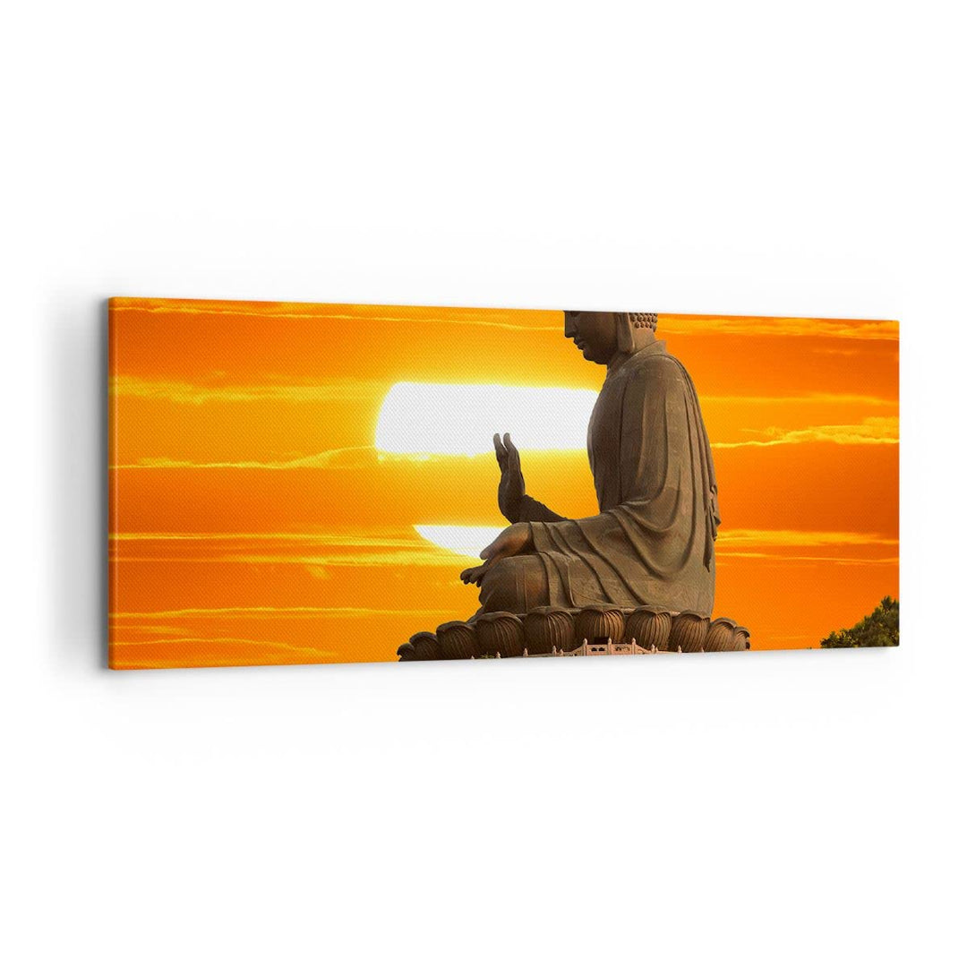 Wandbilder Dekoration Wohnzimmer tempel buddha Panorama Bilder auf Leinwand 120x50cm Leinwandbild mi