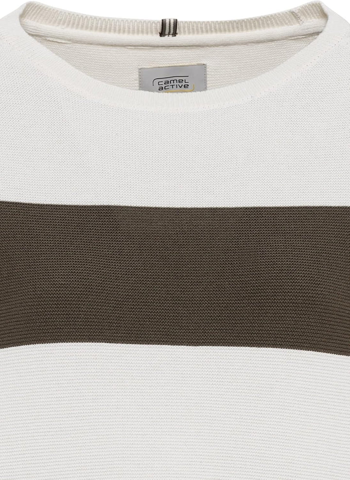 camel active Damen Feinstrickpullover aus Baumwolle, Olive