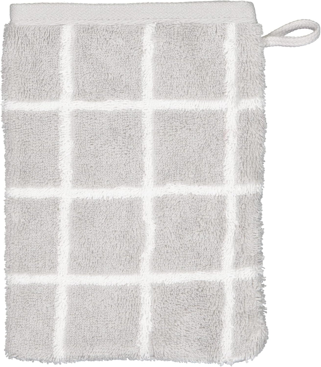 Cawö Home Handtücher Zoom Karo 123 Platin - 76 Waschhandschuh 16x22 cm, Waschhandschuh 16x22 cm