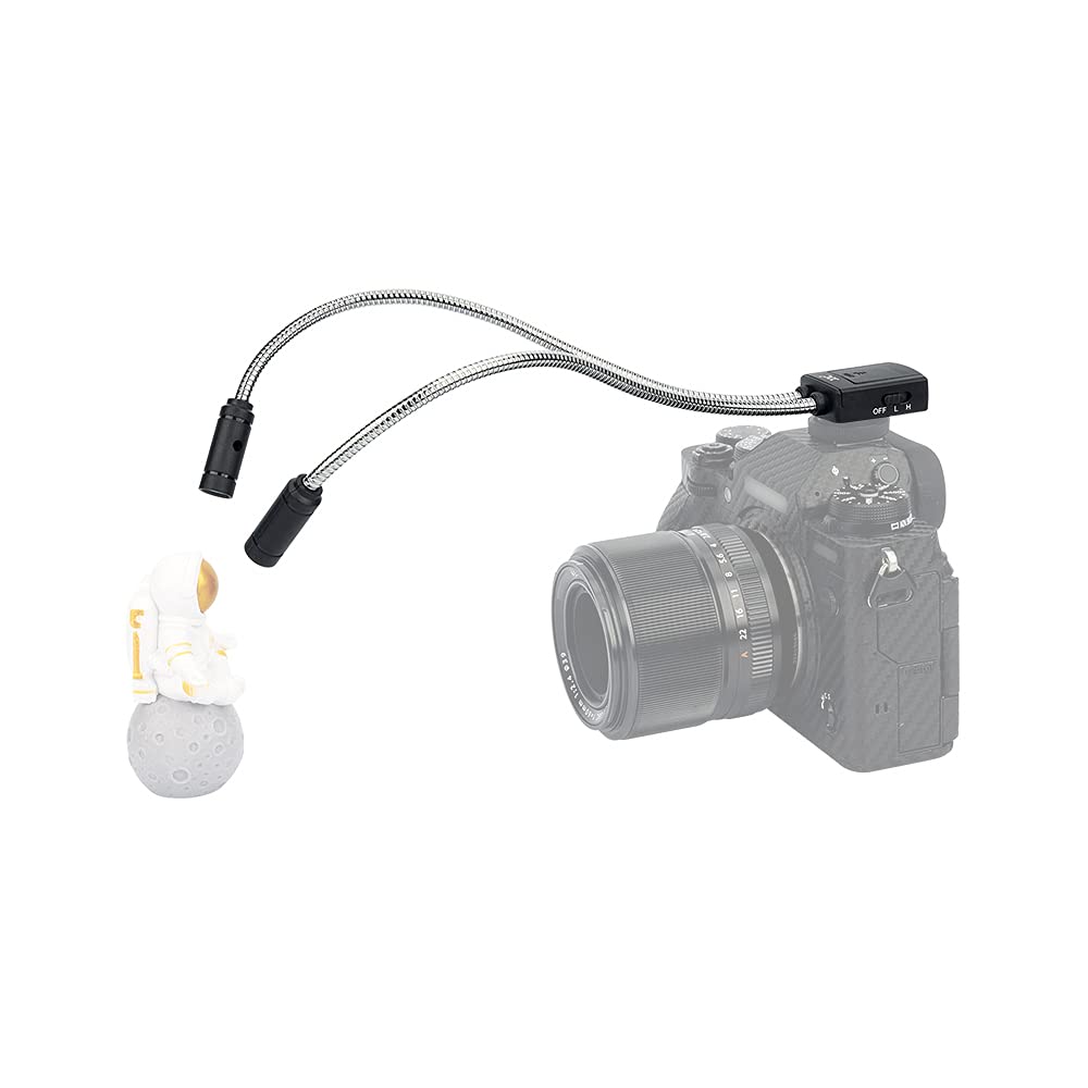 JJC Makro Arm Licht, 5600K Flexible Makro LED Lampe für Nikon Canon Sony DSLR Kamera, 5 Level Einste